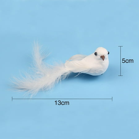 2pcs Decorative Fake Doves White Artificial Foam Feather Wedding Ornament Home 2pcs Decorative Fake Doves White Artificial Foam Feather Wedding Ornament Home